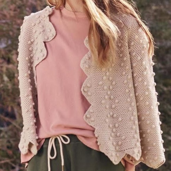 THE GREAT. Sweaters - THE GREAT. The Zig Zag Bobble Pom Pom Popcorn Cardigan
